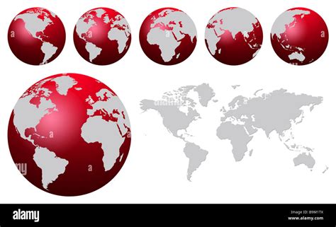 World Map And Globes Stock Photo Alamy