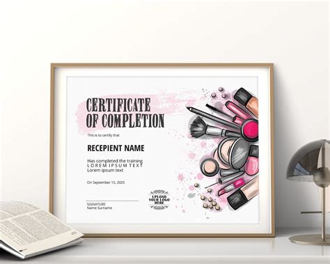 Editable Make Up Artist Certificate Of Completion Beauty Etsy