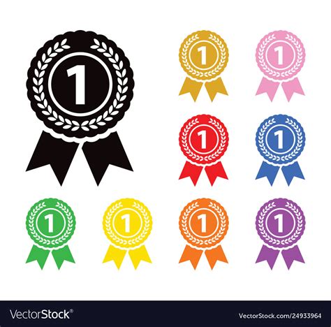 First Place Medal Set Royalty Free Vector Image