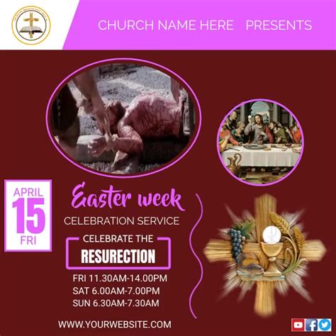 Easter Church Service Poster Template Postermywall
