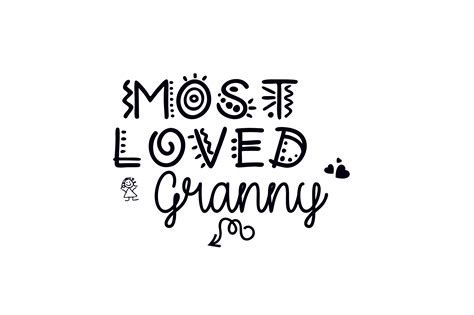 Most Loved Granny Fun Font Graphic Svg Grafika Przez Am Digital Designs