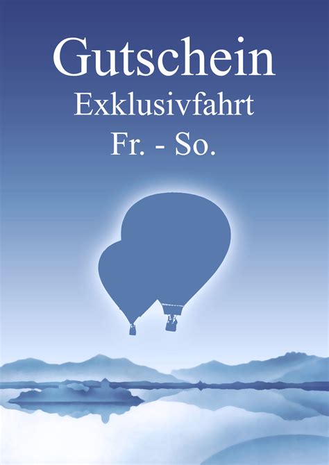 Heißluftballon Gutschein - Ballonfahrt Gutschein für eine Person