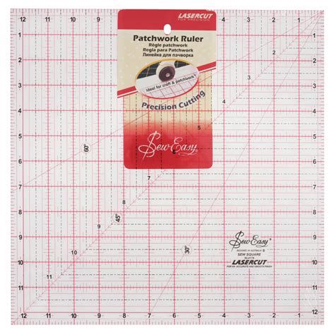 Patchwork Ruler 12 ½ X 12 ½ Nl4178 Sew Easy Exeter Sewing