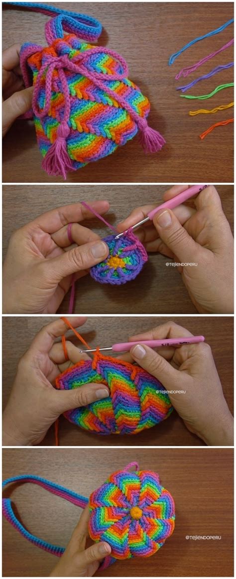 Crochet Apache Tears Stitch Purse Bag