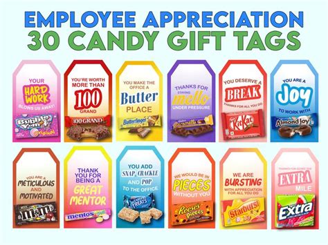 The Employee Appreciation Candy T Tags