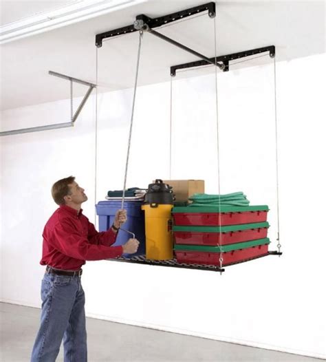 A Guide To Installing A Garage Pulley Storage System Garage Ideas