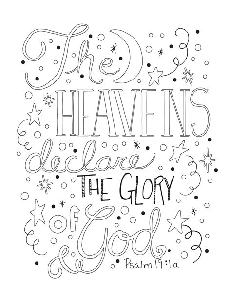 Heavens Declare Coloring Sheetpdf Sunday School Coloring Pages