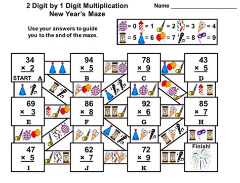 Multiplication Table Maze Puzzle All Times Tables To 12 Uk