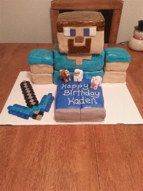Mine Craft Steve Cake Minecraft Birthday Minecraft Cake Birthday