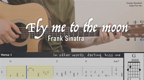 Frank Sinatra Fly Me To The Moon Fingerstyle Guitar Tab Tutorial Chords Lyrics Chords