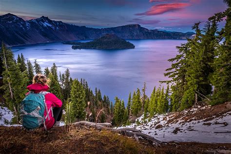 Camp On The Edge Of Crater Lake The Deepest Lake In The Us
