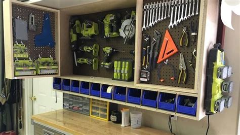 First part of the garage make over is to create (4… Make A Fold-Out, Space-Saving Tool Storage Cabinet For ...