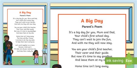 A Big Day Poem Teacher Made Twinkl