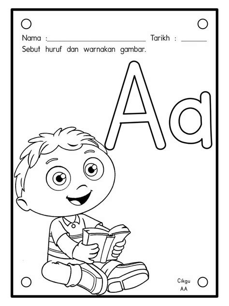 Lembaran Kerja Mewarna Huruf A Hingga Z Prasekolah Kitpramenulis Abc