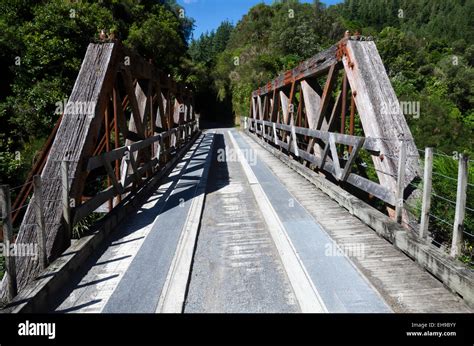 Wooden Truss Bridge On Disused Railway Rimutaka Rail Trail Upper Hutt
