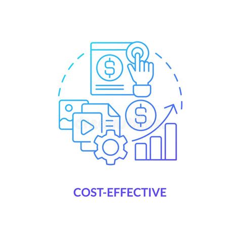 Cost Effective Blue Gradient Concept Icon Stock Vector Illustration