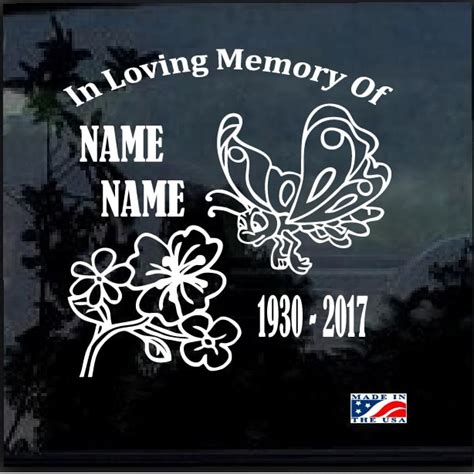 In Memory Decal Butterfly Made In Usa