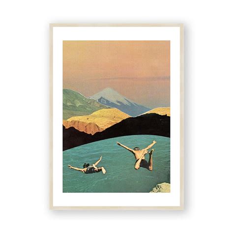 Vintage Swimmers Framed Print 70s Wall Art 60s Print Etsy
