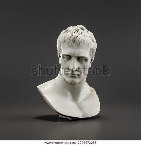 Bust Napoleon Bonaparte Marble Sculpture Historic Stock Illustration