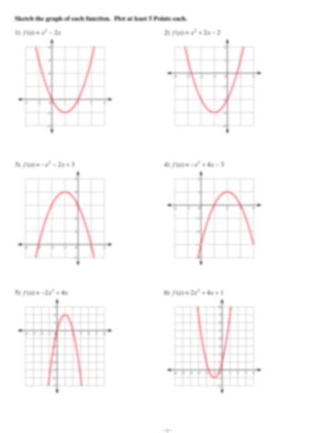 Solution Graphing Parabolas Worksheet 2 With Answer Key Studypool
