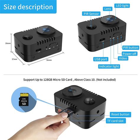 Full HD 1080p Mini Spy Hidden Camera With PIR Motion Detector And Night
