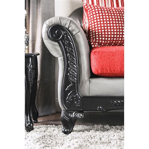Traditional Fabric Upholstery Sofa In Grayblack Midleton Furniture Of