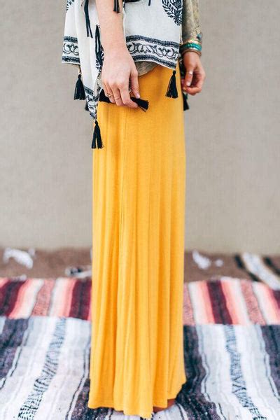 Mustard Maxi Skirt Three Bird Nest