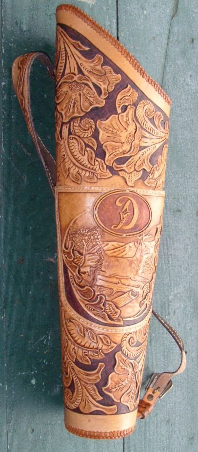 Hand Carved Back Quiver Based On Tandy Pattern 3089 Leather Quiver