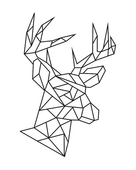 Geometric Deer Head Instant Download Digital Print 8x10 Pdf 