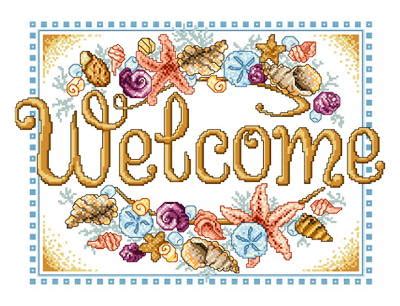 Free counted cross stitch sea shells patterns. Seashell Welcome Cross Stitch Pattern by Ursula Michael ...