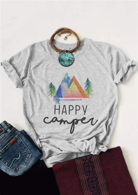Happy Camper Mountain Tree T-Shirt - Bellelily