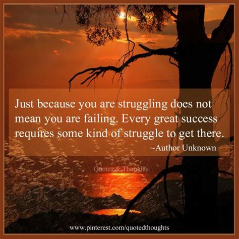 Just Because You Are Struggling Does Not Mean You Are Failing Every Great Success Requires Some