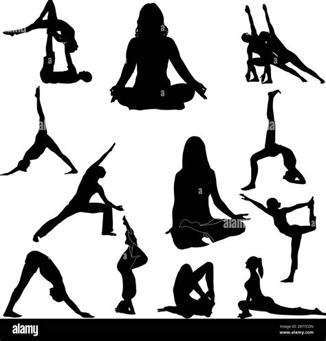 Yoga Silhouettes Vector Stock Vector Image And Art Alamy