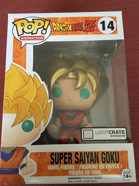 Super Saiyan Goku Loot Crate Anime Exclusive Funko Pop Metallic Gold Hair 14 1922281130