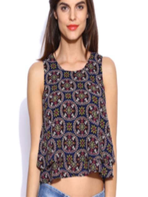 Buy Only Multicoloured Printed Layered Crop Top Tops For Women 1089224 Myntra