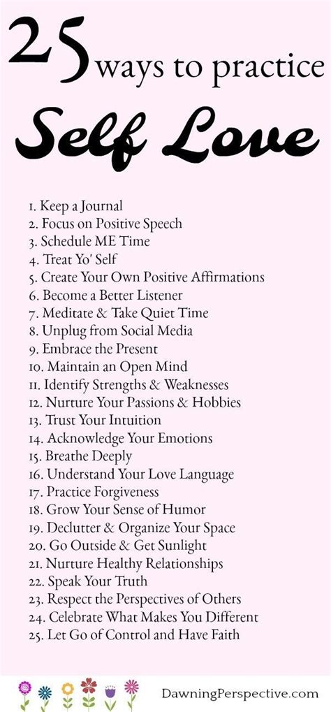 25 Ways To Practice Self Love Every Day Dawning Perspective