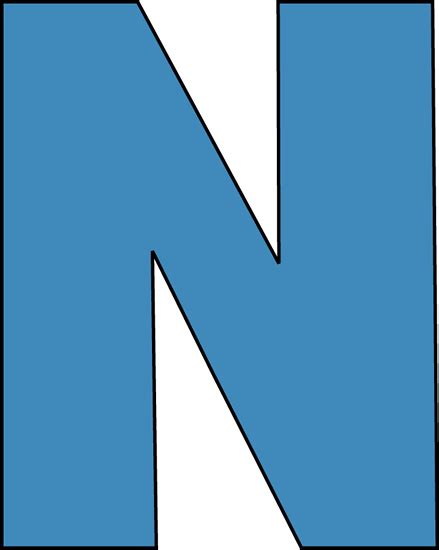 Blue Alphabet Letter N Clip Art Blue Alphabet Letter N Image