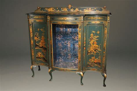 Antique Cabinet With Green Chinoiserie Finish Antique Furniture For