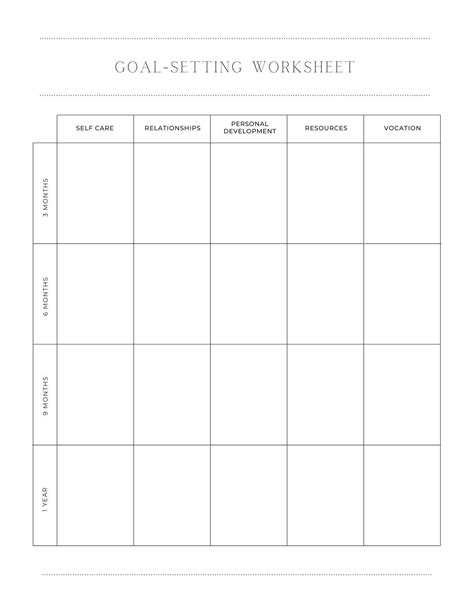 Goal Setting Worksheet 85 X 11 Inches Vertical Printable Etsy In