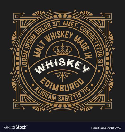 Old Label Design For Whiskey And Wine Label Vector Image