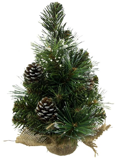 Flocked And Glittered Tip Table Top Tree 30cm Christmas