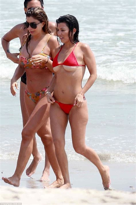 Kourtney Kardashian Wears Tiny Red Bikini In Mexico Daily Mail Online