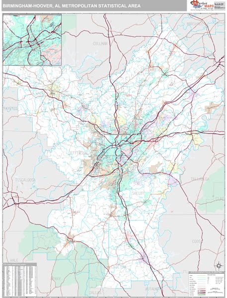 Birmingham Hoover Metro Area Al Maps
