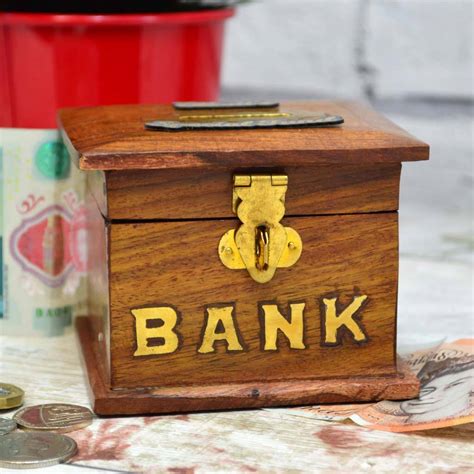 Personalised Wooden Chest Money Box By Tsonline4u