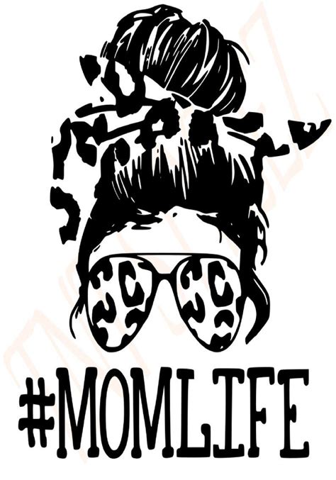 Mom Life Messy Bun Leopard Print Svg Etsy In 2021 Messy Bun Bad