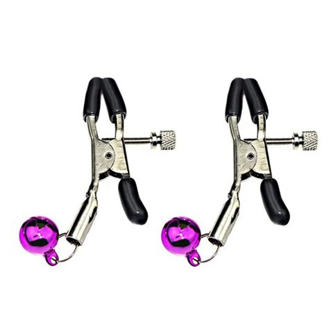 Cheap Steel Metal Sexy Breast Nipple Clamps Clips 2 Bells Adult Game