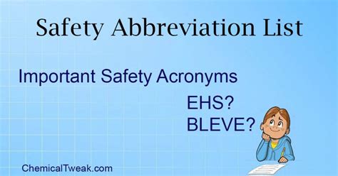 Safety Abbreviation List Safety Acronyms