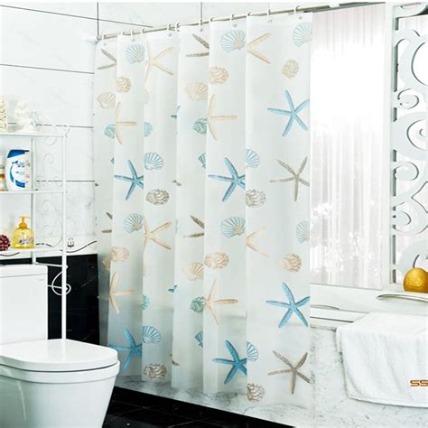 Peva Shower Curtain Ocean Star Printed Waterproof Bathroom Curtain De