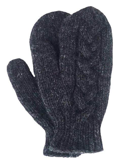 Gorgeously Warm Fully Fleece Lined Cable Hand Knitted Mittens In Cl