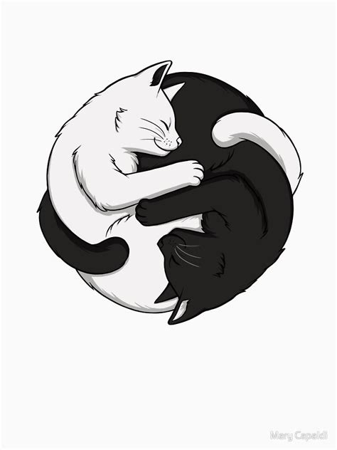 Yin Yang Cats Essential T Shirt By Mary Capaldi Cat Tattoo Designs